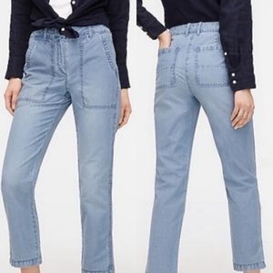 J. Crew Indigo straight-leg pant with surplus pockets